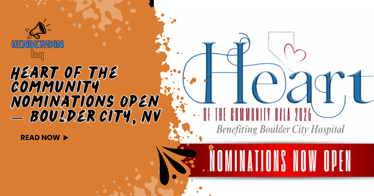 Heart of the Community Nominations Open — Boulder City, NV